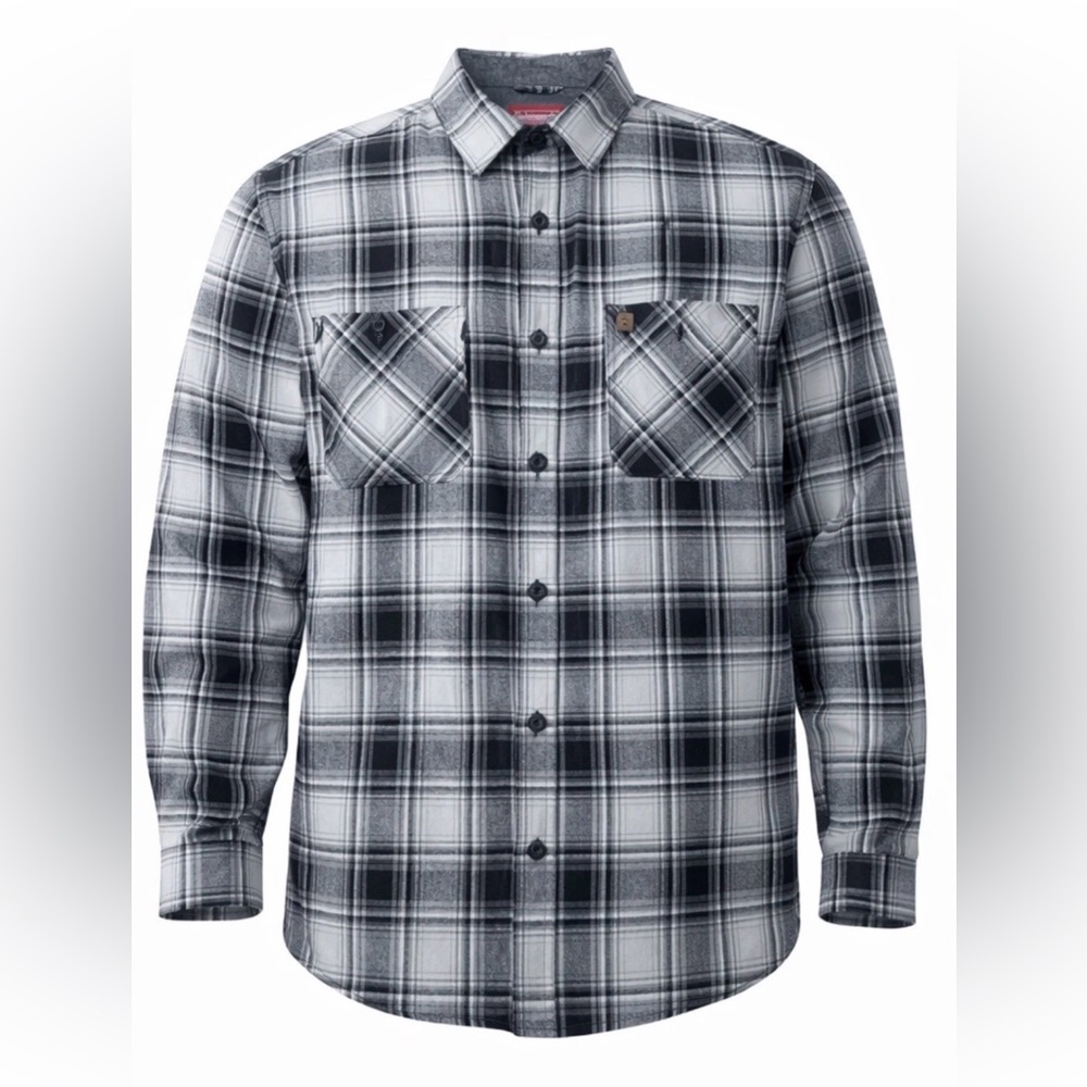 Coleman Button Up Flannel Long Sleeve Shirt XL Excellent Condition Black White